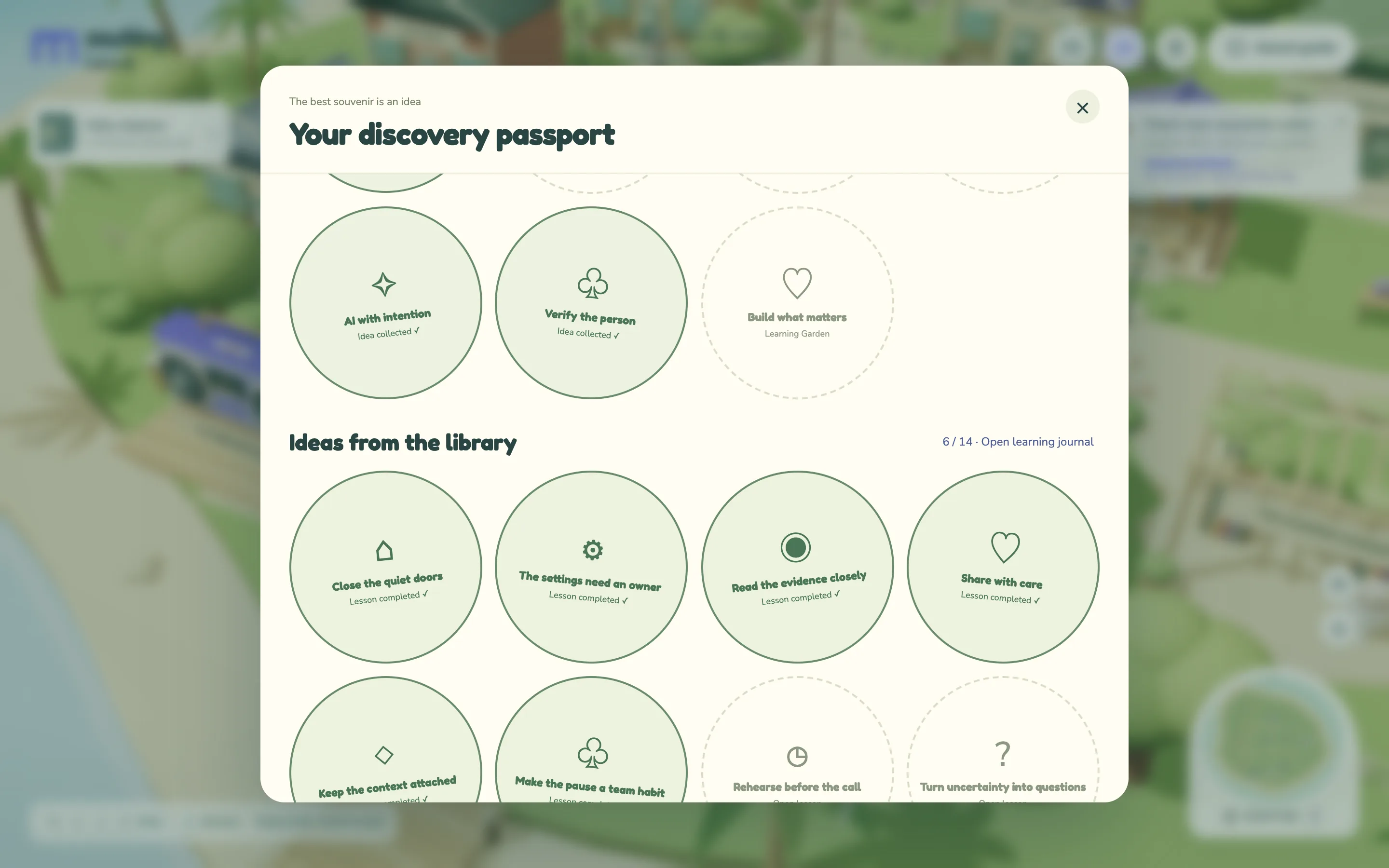 The discovery passport: places, garden warm-ups and library lessons as stamps, 2