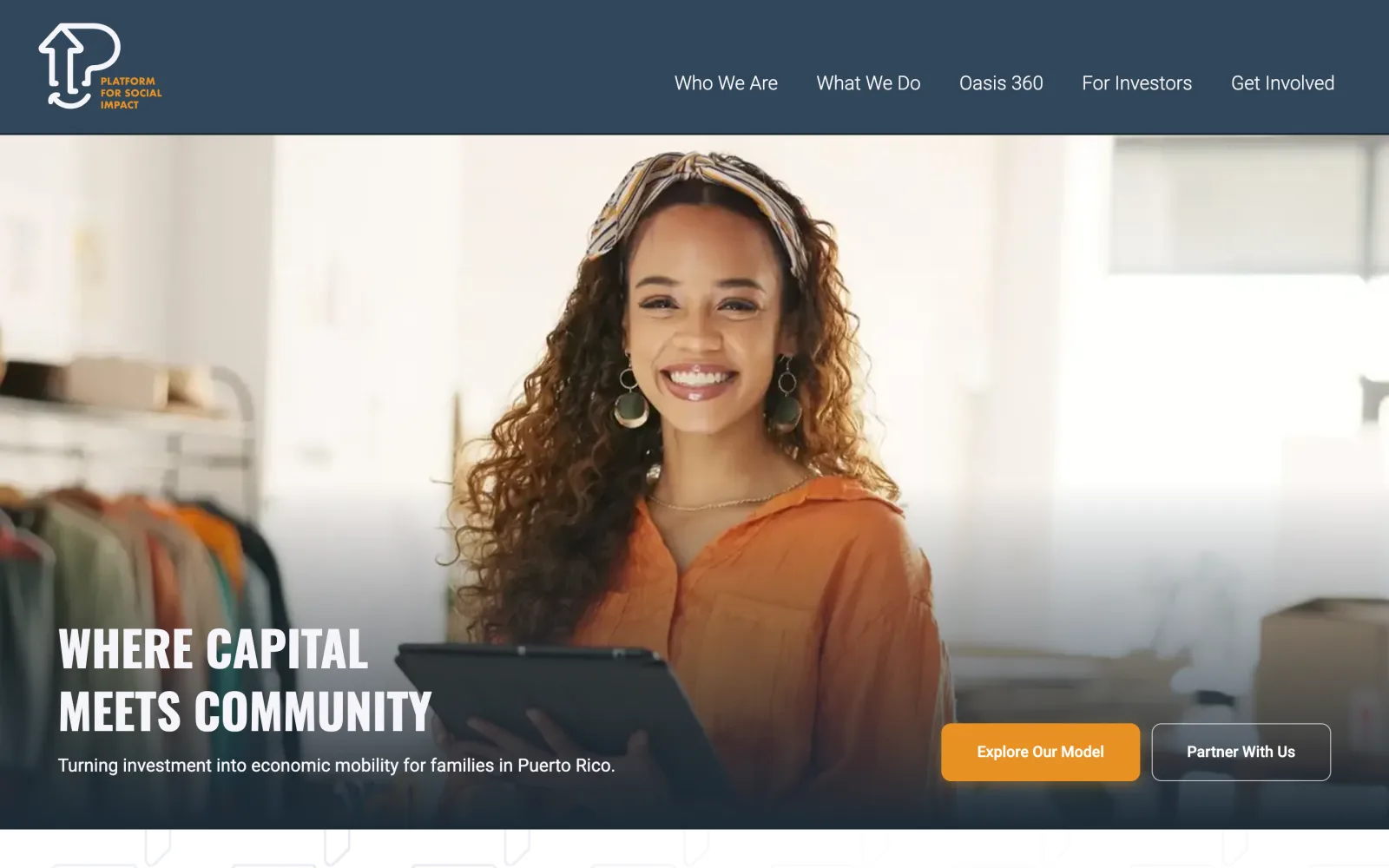 PSI digital platform homepage