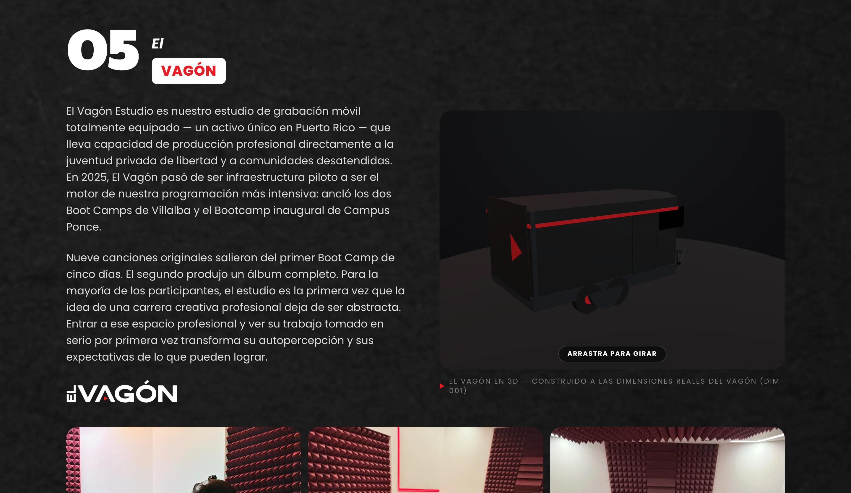 El Vagon, the mobile recording studio, rebuilt as an interactive 3D model with T