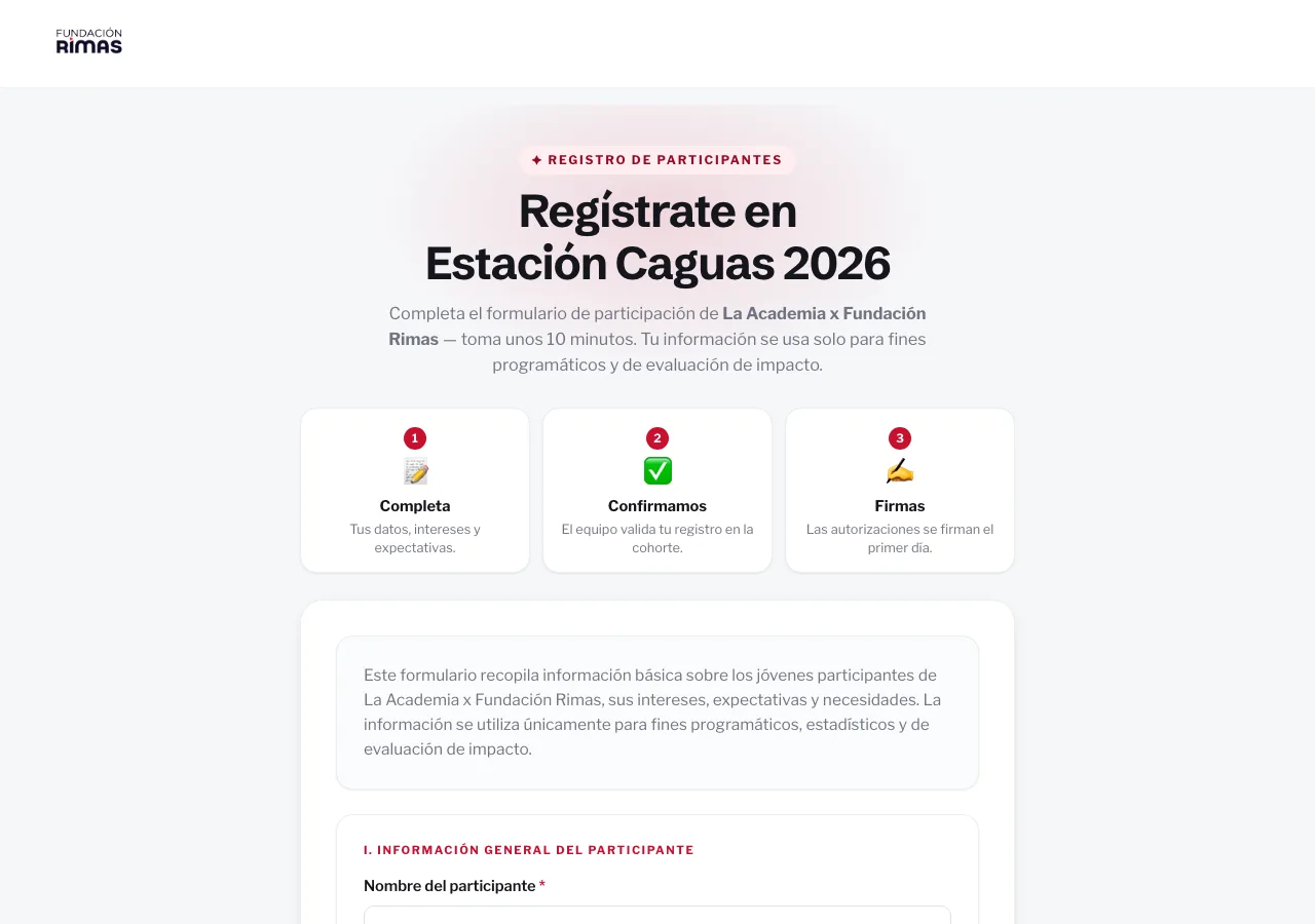 Public enrollment: a guided registration any family can complete in ten minutes,