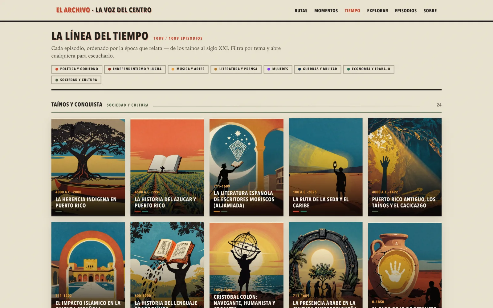 La línea del tiempo: every episode reordered by the era it narrates, from the Ta