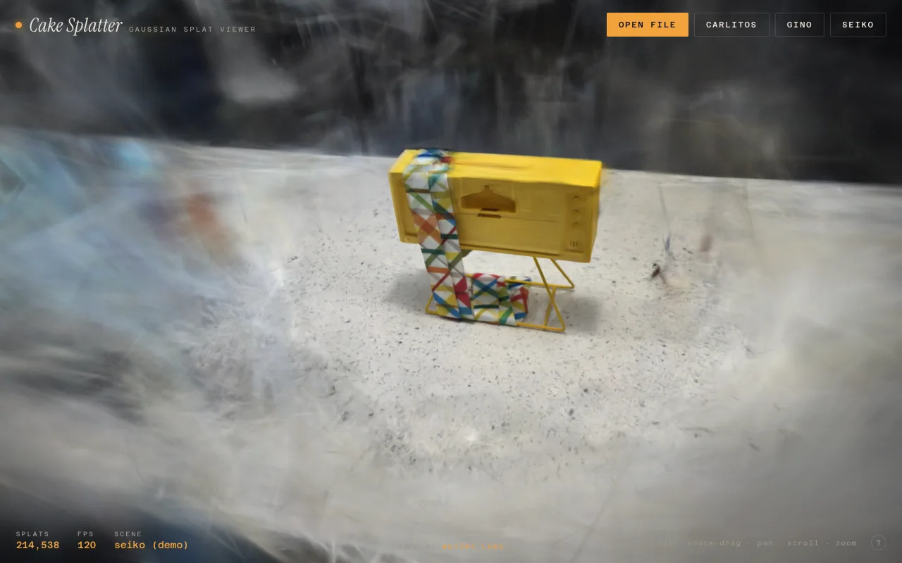 Cake Splatter 3D scene viewer