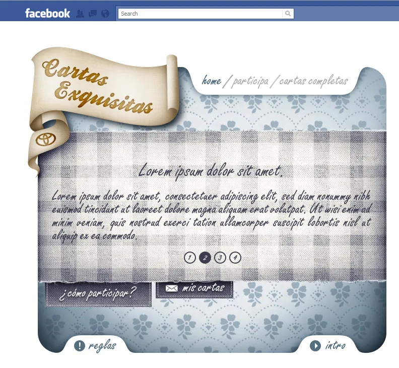 Cartas Exquisitas Facebook application by Toyota de Puerto Rico